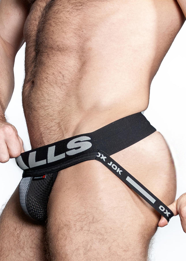 Oxballs Airmesh Jock, Tar Black - Oxballs -
