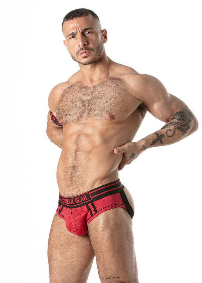 LOCKER GEAR Sweat It Jock Brief, Red