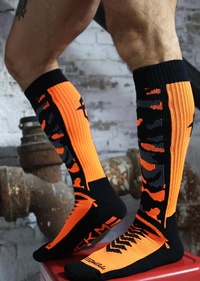 BREEDWELL NEO CAMO SOCKS, NEON ORANGE - BREEDWELL-