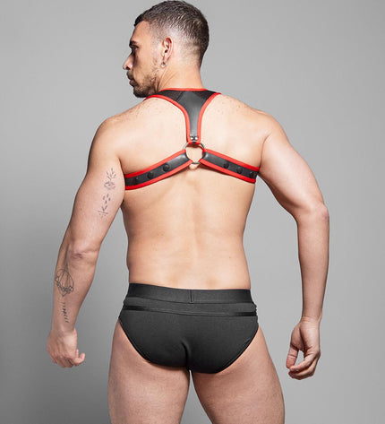 Dale Mas Neoprene Smooth Skin Harness, Black/Red - Dale Mas - 