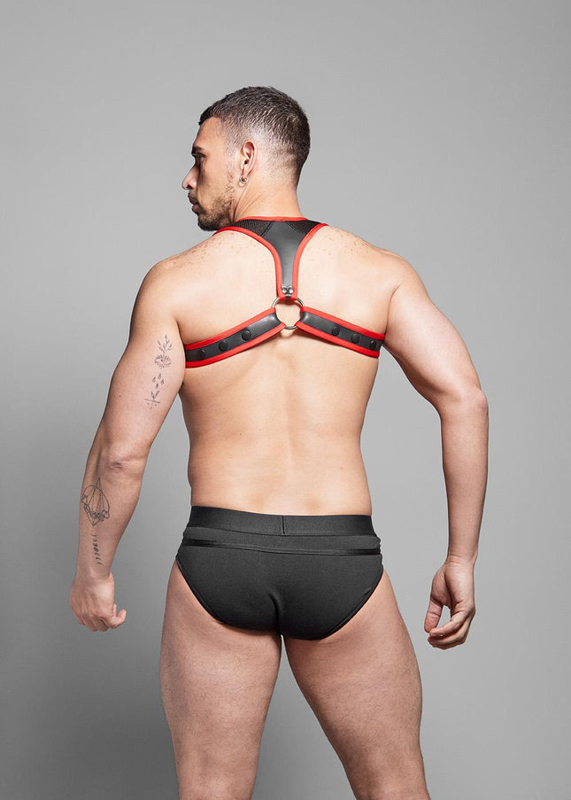 Dale Mas Neoprene Smooth Skin Harness, Black/Red - Dale Mas - 