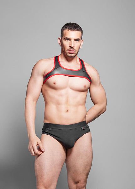 Dale Mas Neoprene Smooth Skin Harness, Black/Red - Dale Mas - 