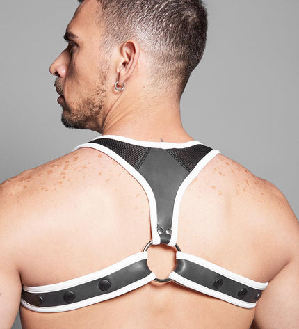 Dale Mas Neoprene Smooth Skin Harness, Black/White - Dale Mas - 