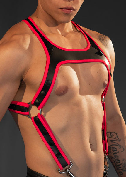 Dale Mas Neoprene Smooth Skin Industry Harness, Black/Red - Dale Mas-