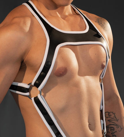 Dale Mas Neoprene Smooth Skin Industry Harness, Black/White - Dale Mas-