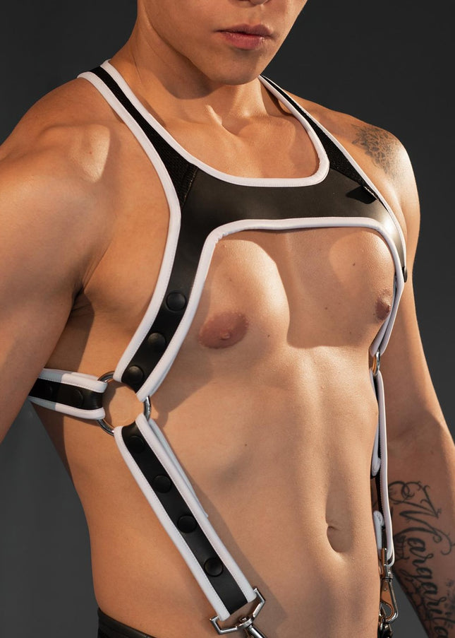 Dale Mas Neoprene Smooth Skin Industry Harness, Black/White - Dale Mas-