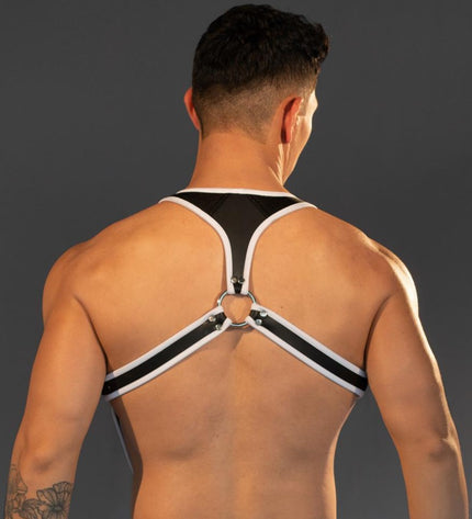 Dale Mas Neoprene Smooth Skin Industry Harness, Black/White - Dale Mas-