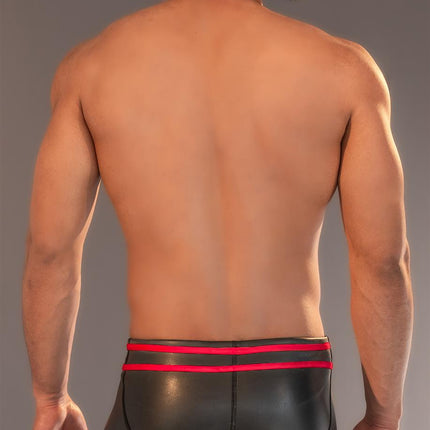 Dale Mas Neoprene Smooth Skin Pouch Shorts, Black/Red - Dale Mas-