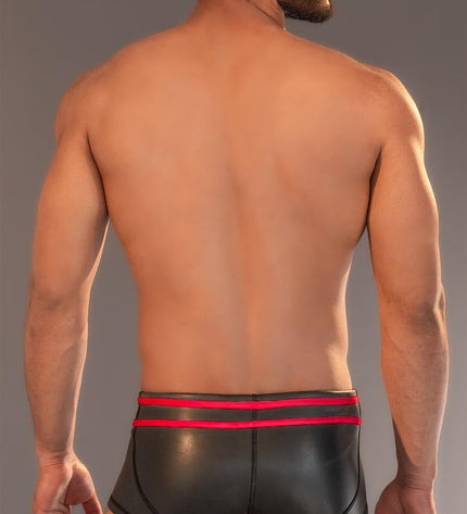 Dale Mas Neoprene Smooth Skin Pouch Shorts, Black/Red - Dale Mas-