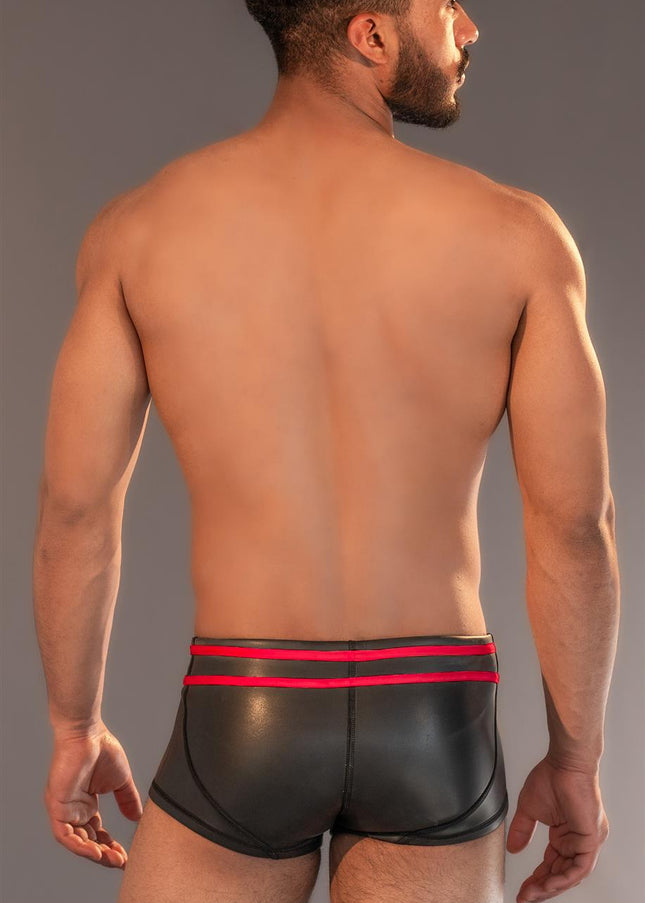 Dale Mas Neoprene Smooth Skin Pouch Shorts, Black/Red - Dale Mas-