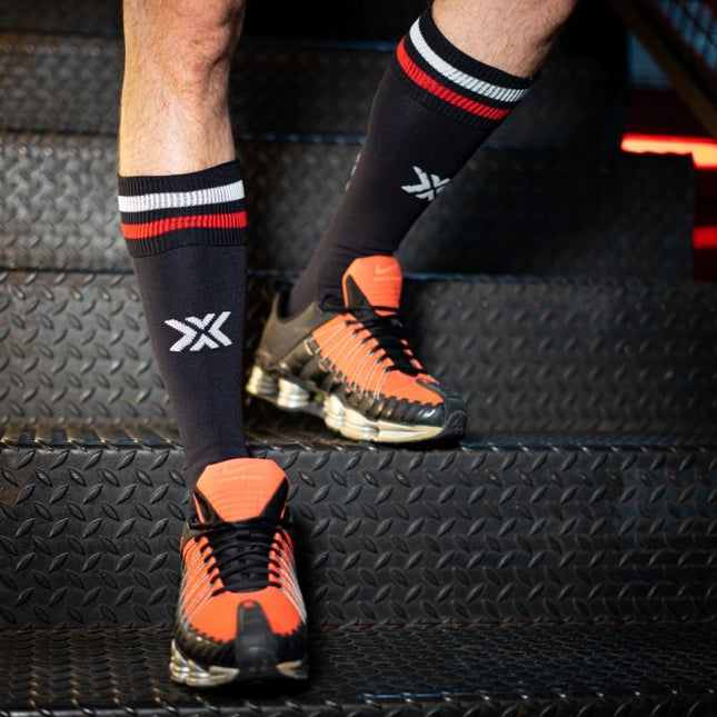 BOXER Football Socks, SLAVE, Black/Red/White - Boxer Barcelona-Clubwear
