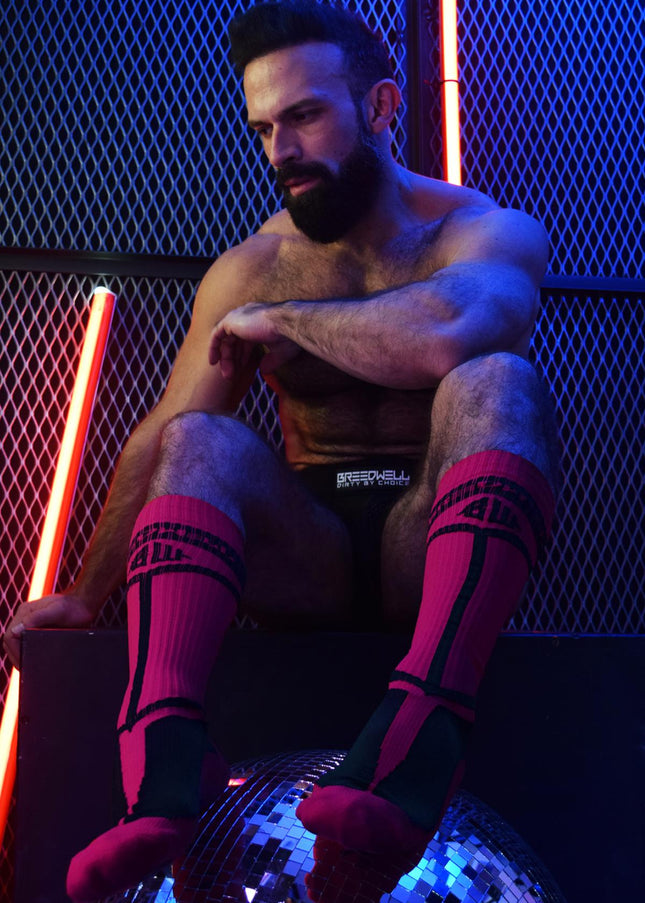 Breedwell Hybred Socks, Neon Pink - BREEDWELL-